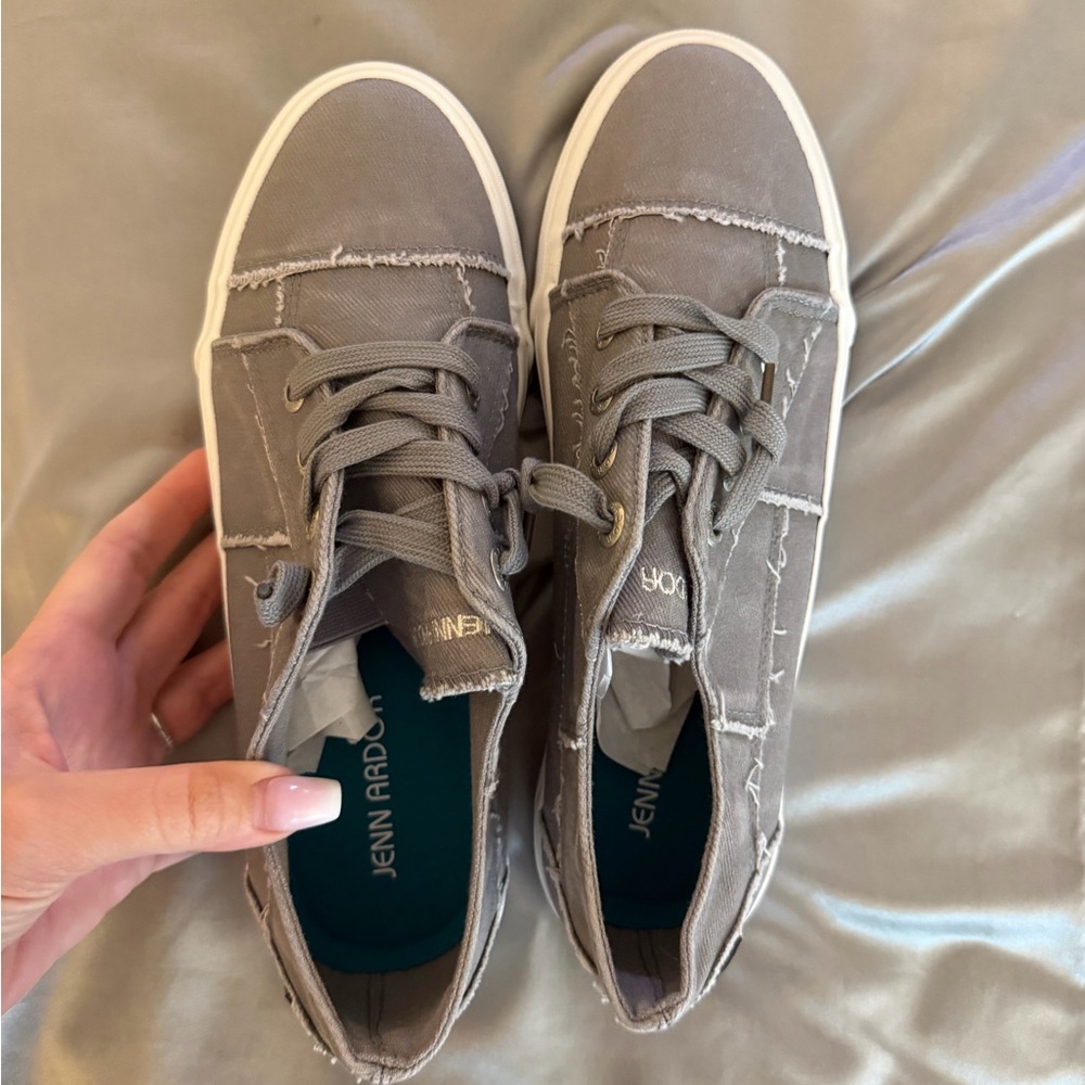 Jenn Ardor Charcoal Canvas Sneakers